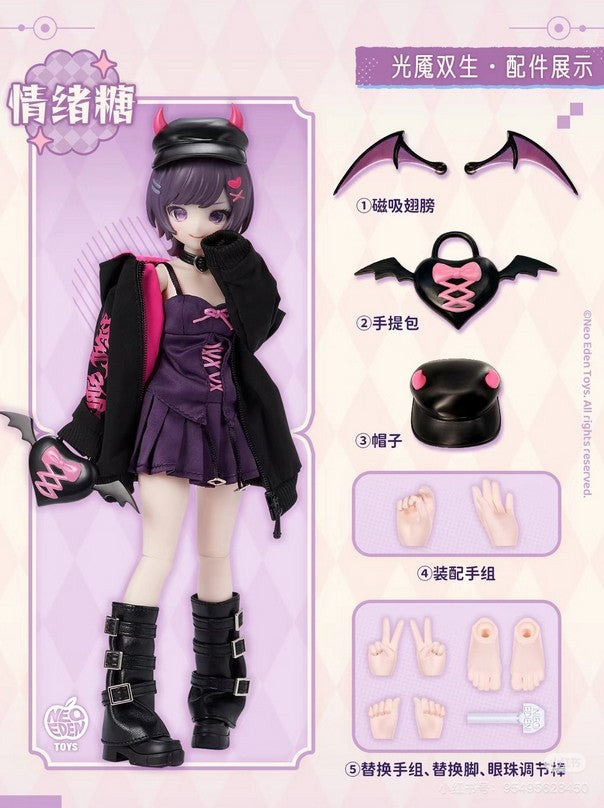 Authentic Neo Eden Emotion Ver Angel & Demon 8.6In Bjd Dressable Action Figure
